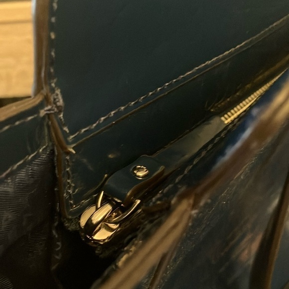 Kate Spade: Elissa Bristol Drive Croc Embossed Tote Bag- Petrol Blue - Picture 7 of 16